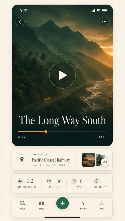 Farsteps app — relive screen